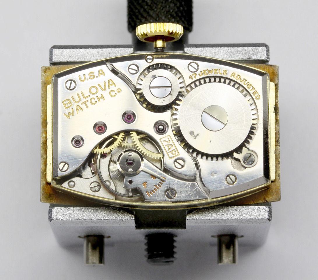 Art Deco Gents 10k R Gold Wristwatch by Bulova, 'Minute Man' c1937, Serviced 10