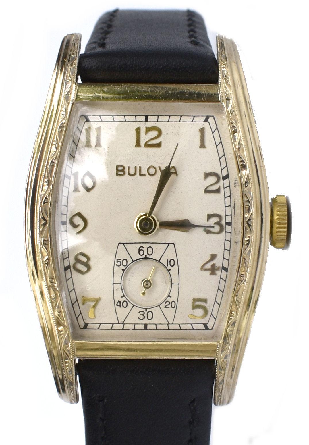 Art Deco Gents 10k Rolled Gold Bulova Watch, c1939, Newly Serviced 1