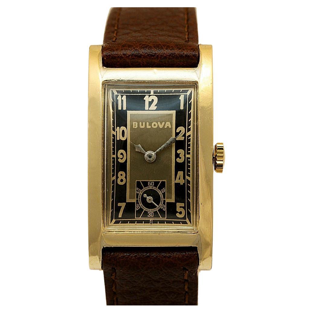 Art Deco Gents 10k Rolled Gold Watch By Bulova, Fully Serviced, c1939