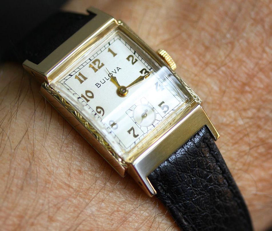 Art Deco Gents 10k Rolled Gold Wristwatch, c1949, Fully Serviced 5