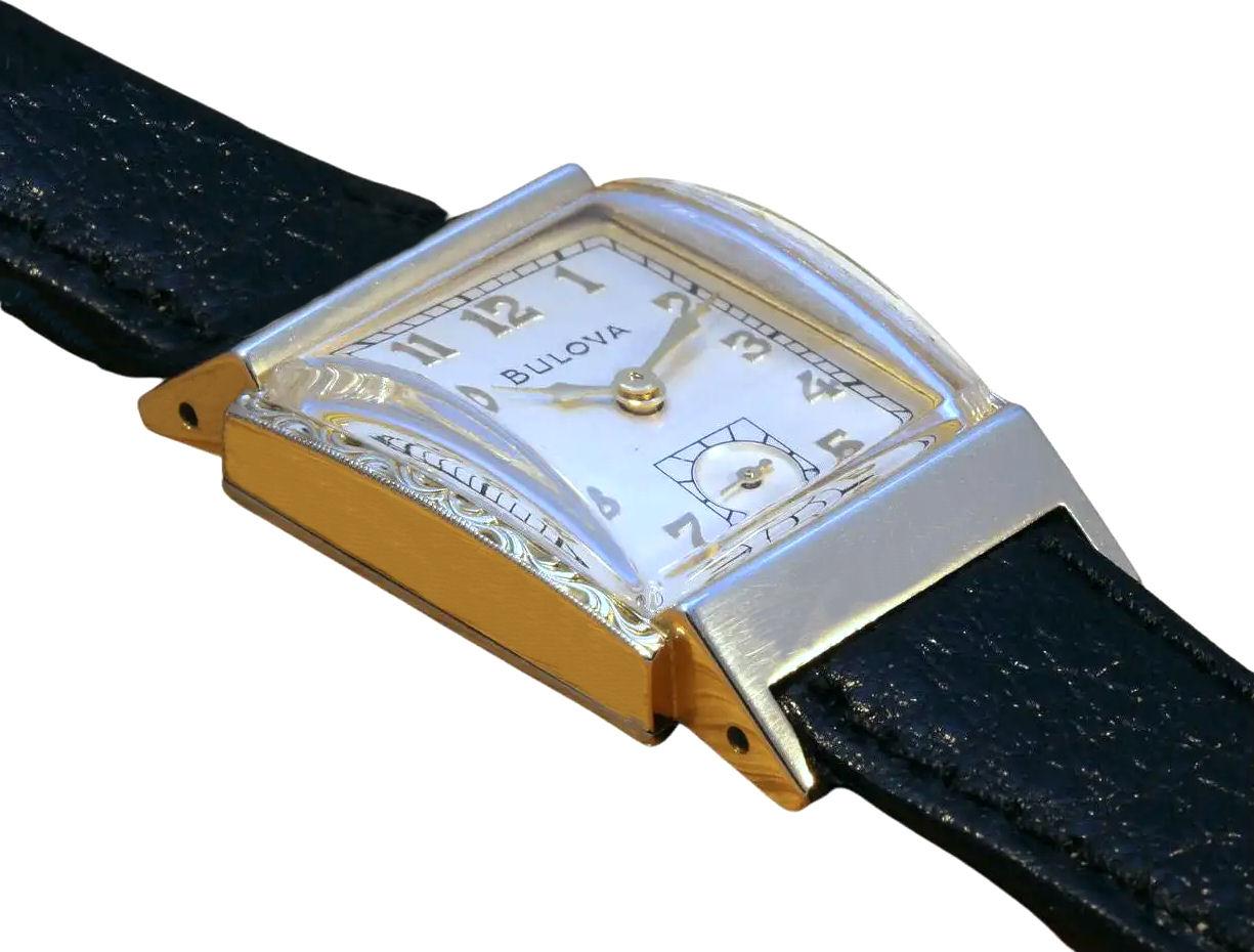 Art Deco Gents 10k Rolled Gold Wristwatch, c1949, Fully Serviced In Good Condition In Westward ho, GB