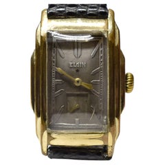 Montre Art Déco pour homme en or 14 carats remplie d'or par Elgin, 1934