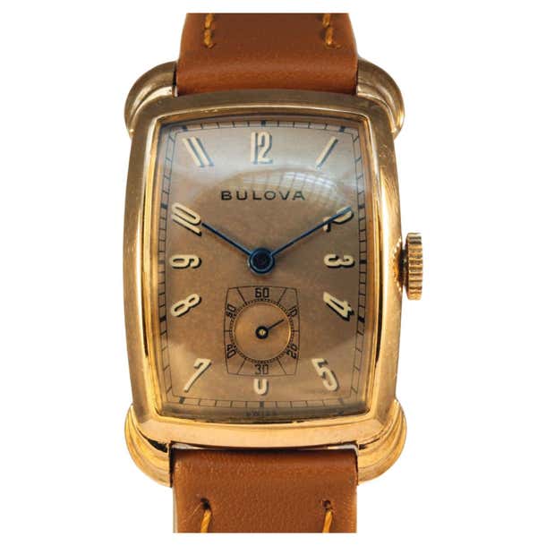 Gold Rgp Art Deco Gents 14k RGP Gold BULOVA Watch , Newly Serviced, c1947 For ...