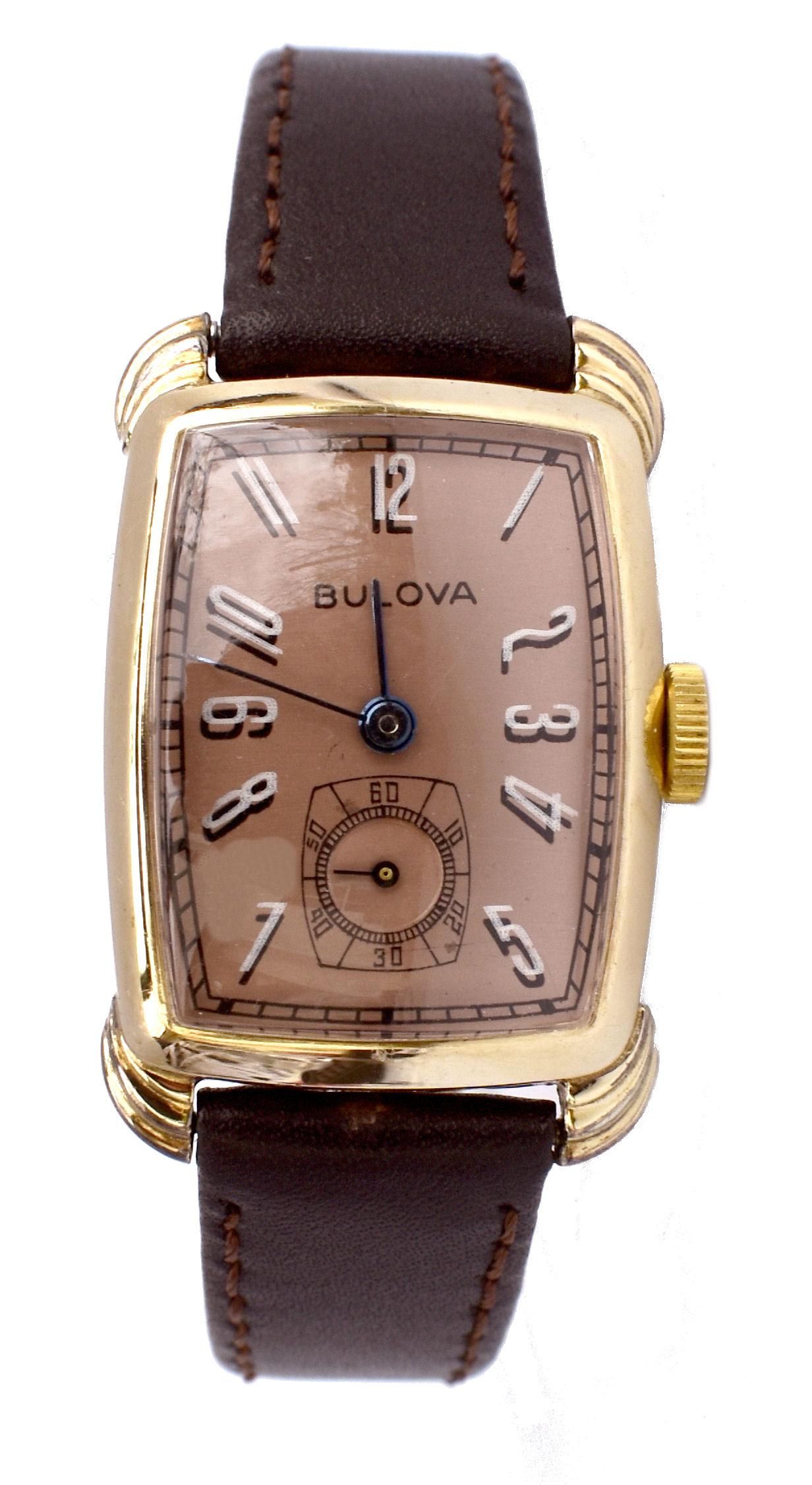 Art Deco Gents Bulova Senator Watch, 14k Yellow Gold, Newly Serviced, c1942 7