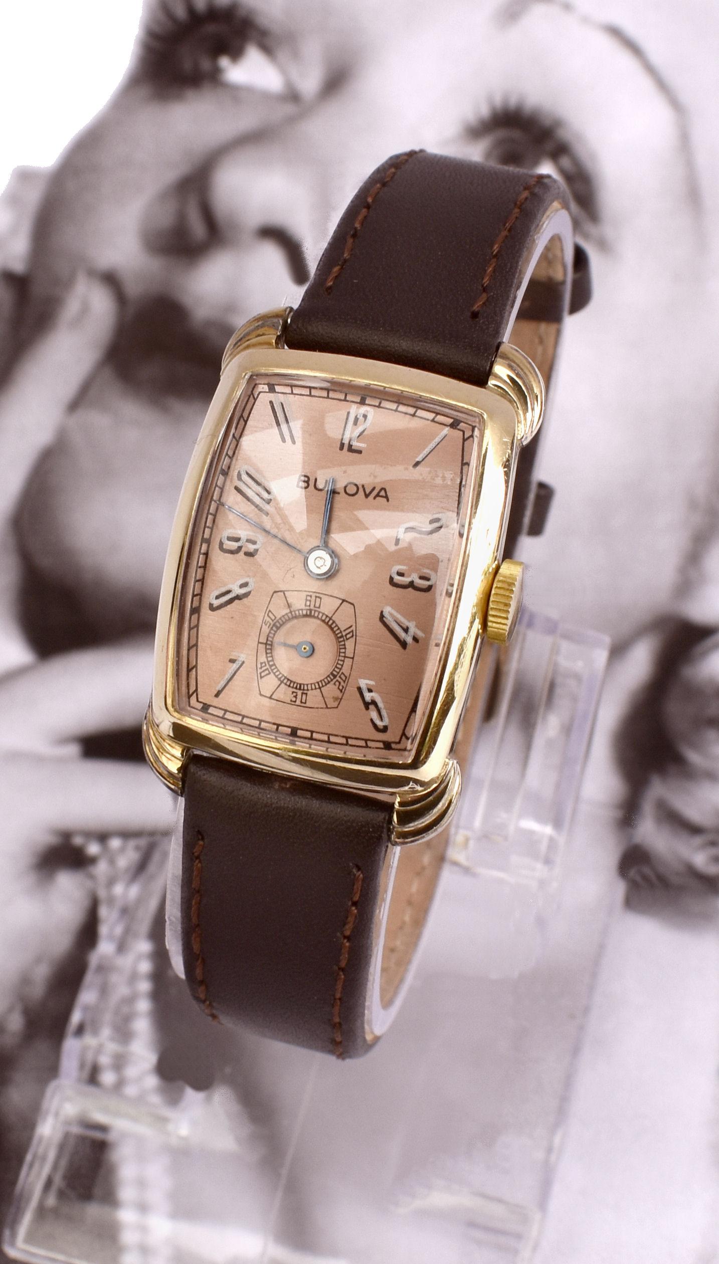 Art Deco Gents Bulova Senator Watch, 14k Yellow Gold, Newly Serviced, c1942 1