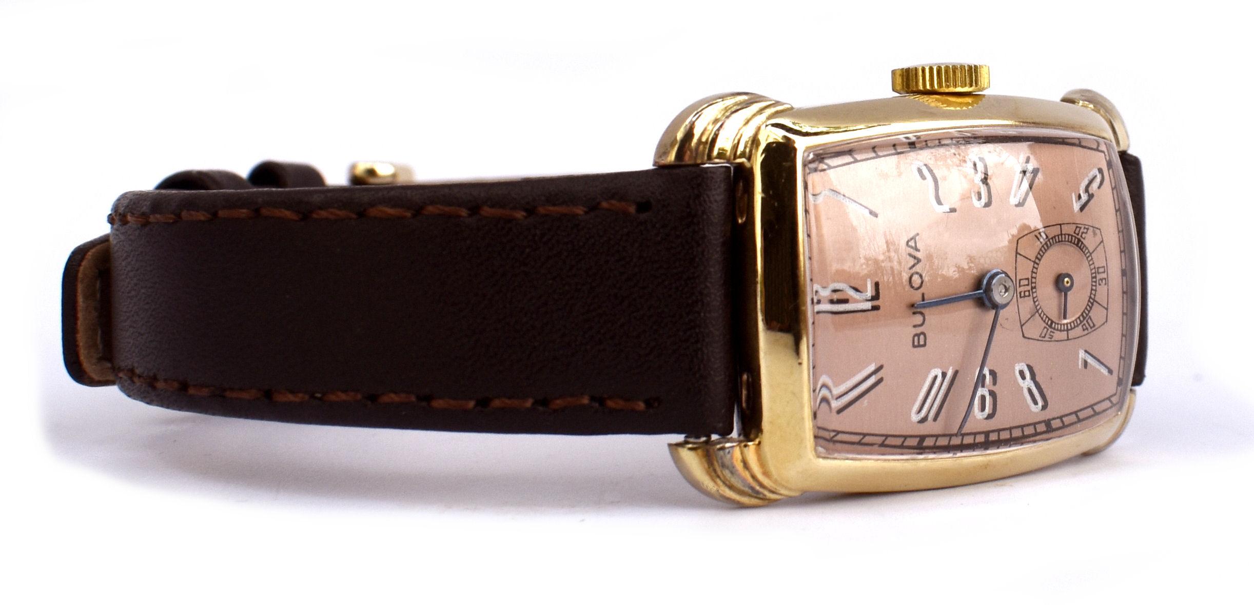 Art Deco Gents Bulova Senator Watch, 14k Yellow Gold, Newly Serviced, c1942 2