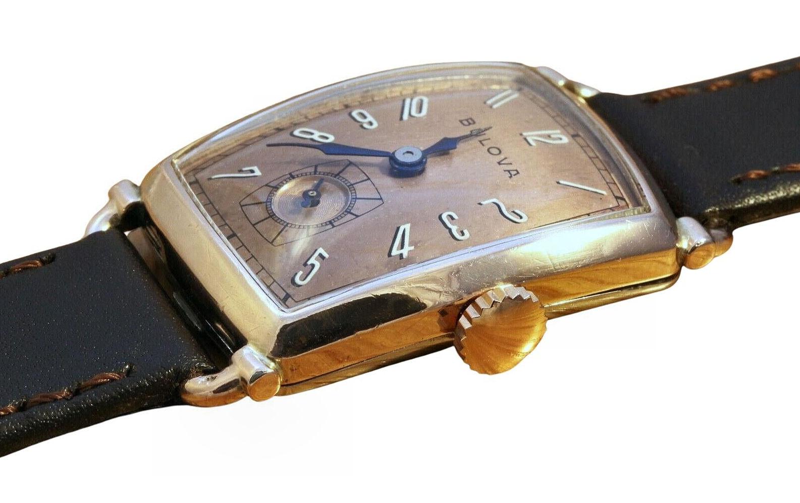 Men's Art Deco Gents BULOVA Watch WW2, Newly Serviced, c1943