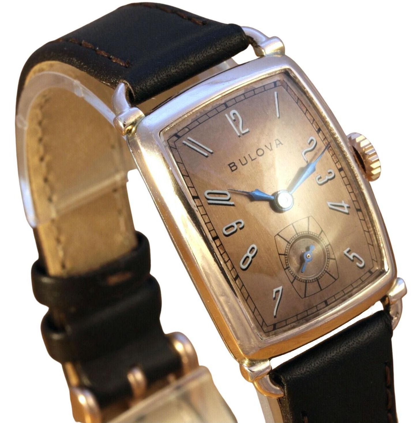 Art Deco Gents BULOVA Watch WW2, Newly Serviced, c1943 2