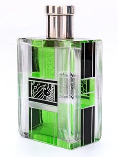 Art Deco Gents Glass and Silver Cologne Bottle, circa 1930