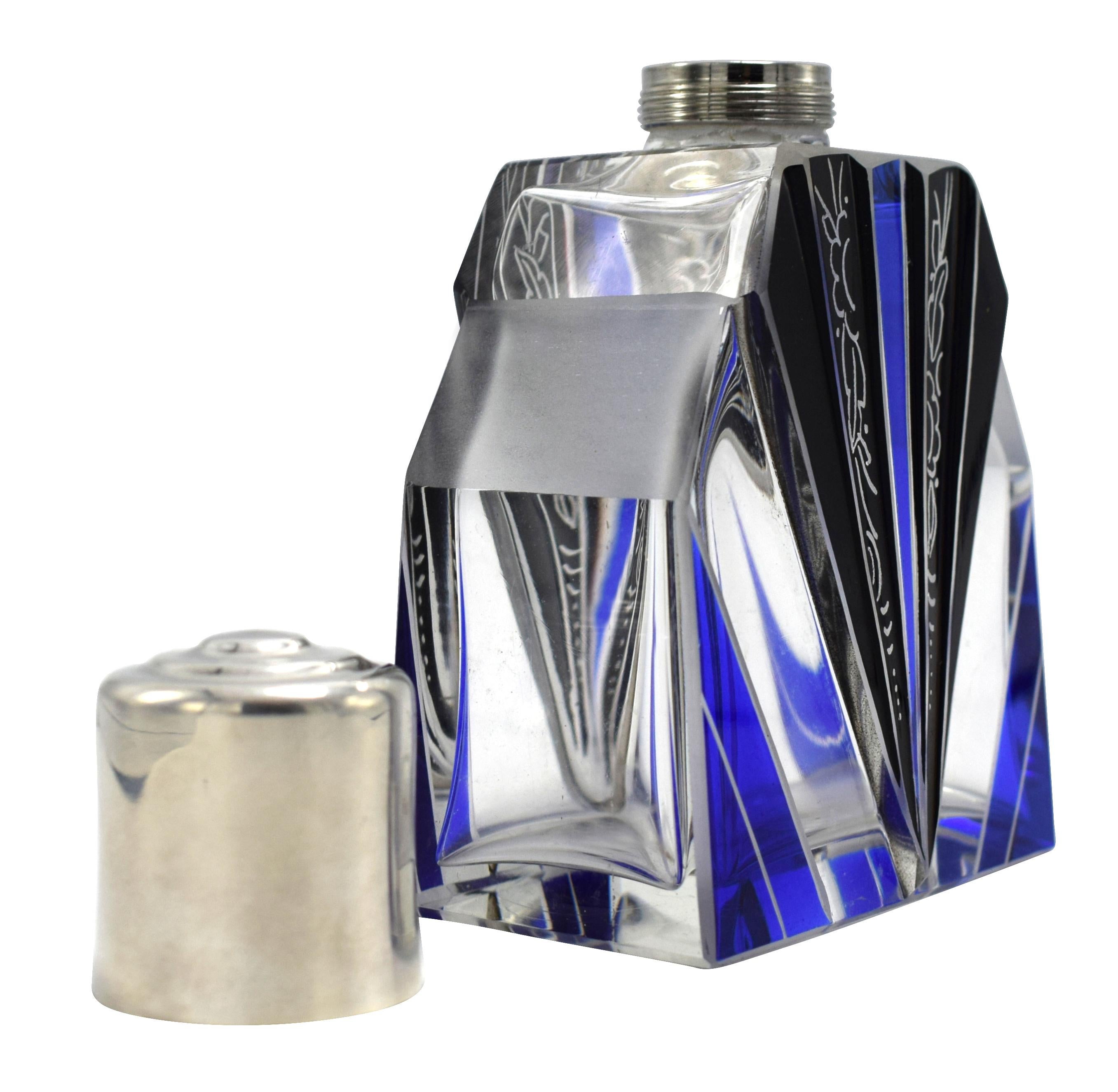 Art Deco Gents Glass Cologne Bottle, circa 1930 2