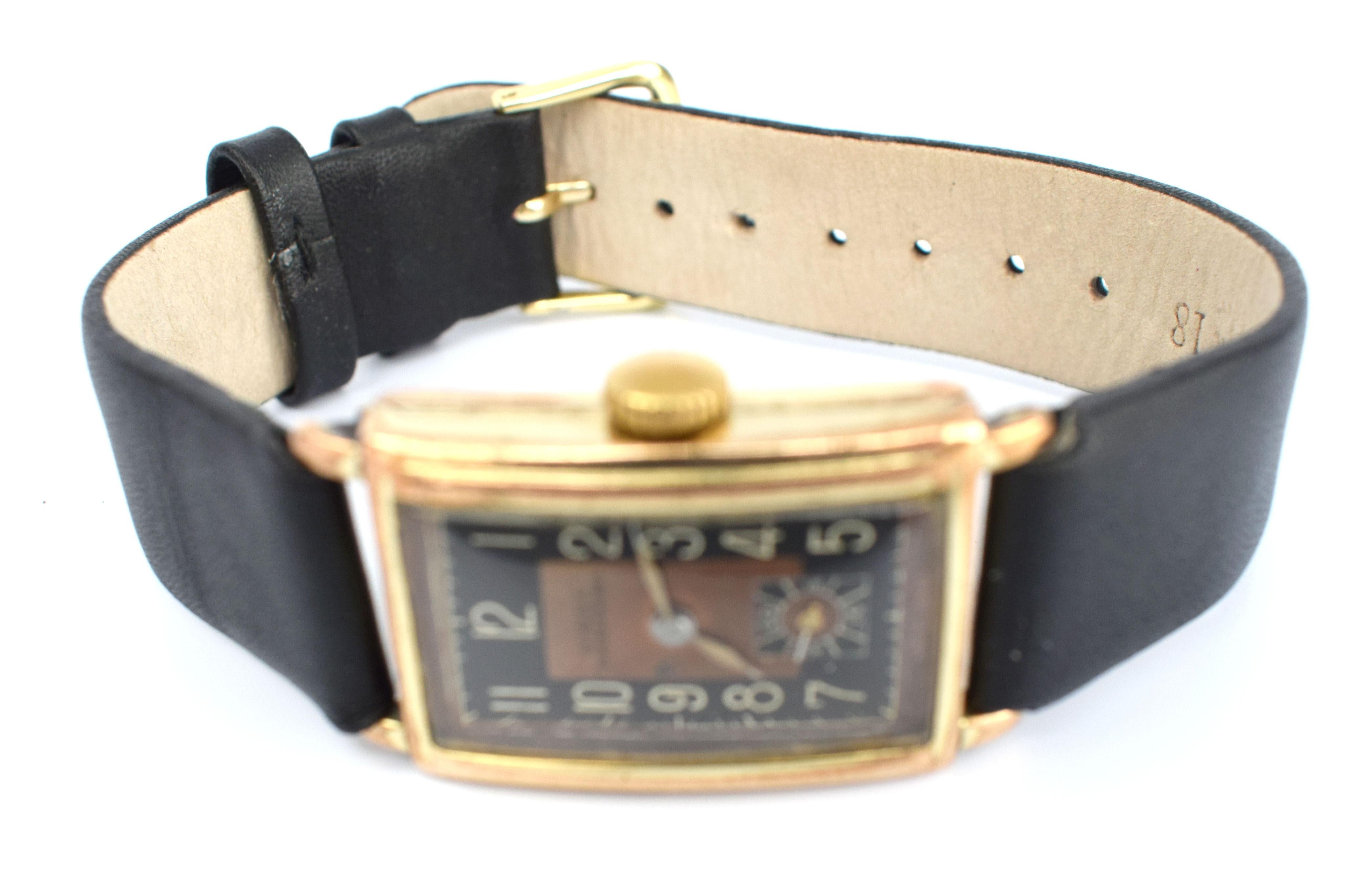 Art Deco Gents Gold-Plated Wristwatch by Dorex, Swiss, circa 1930 3