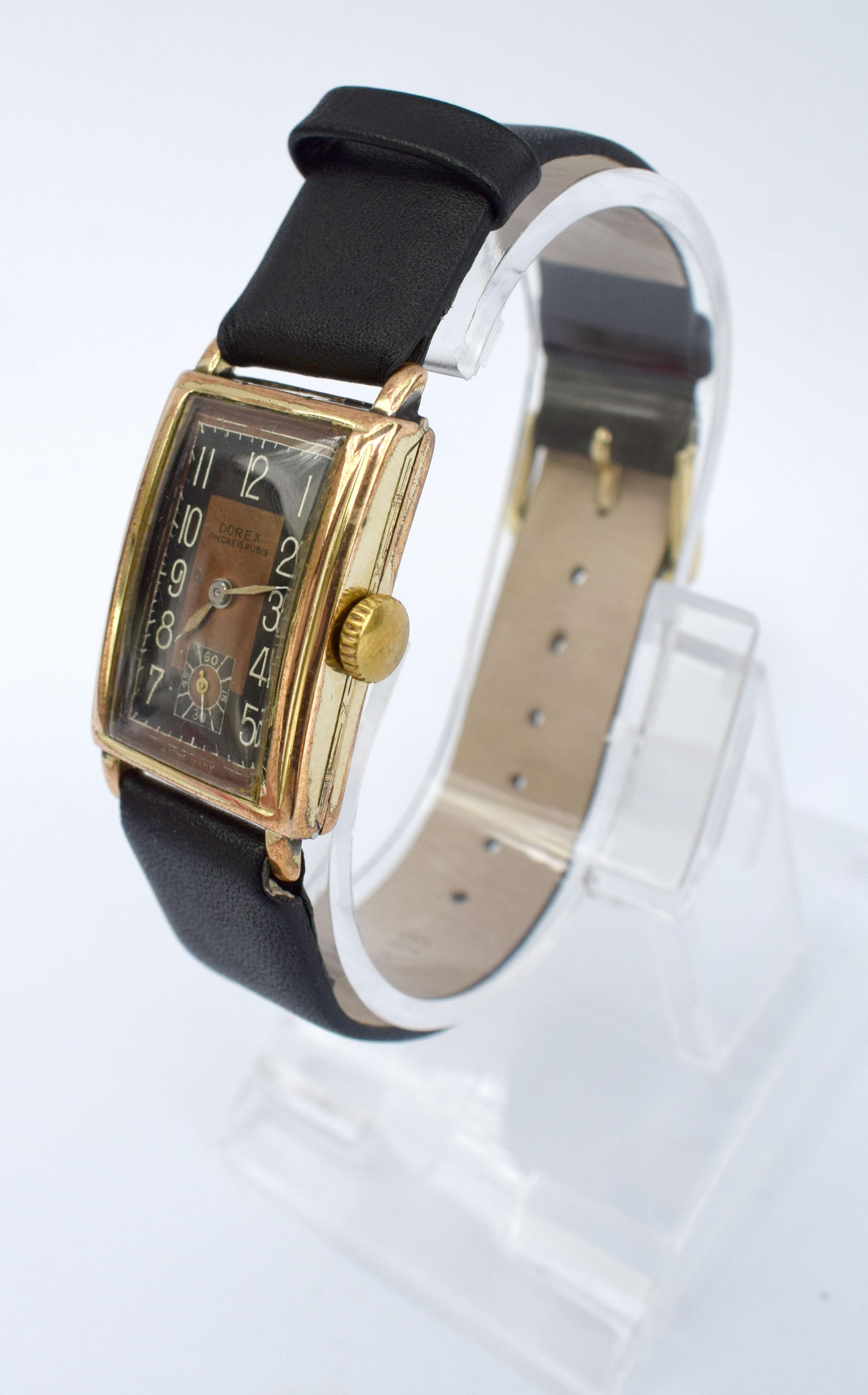 Art Deco Gents Gold-Plated Wristwatch by Dorex, Swiss, circa 1930 at ...