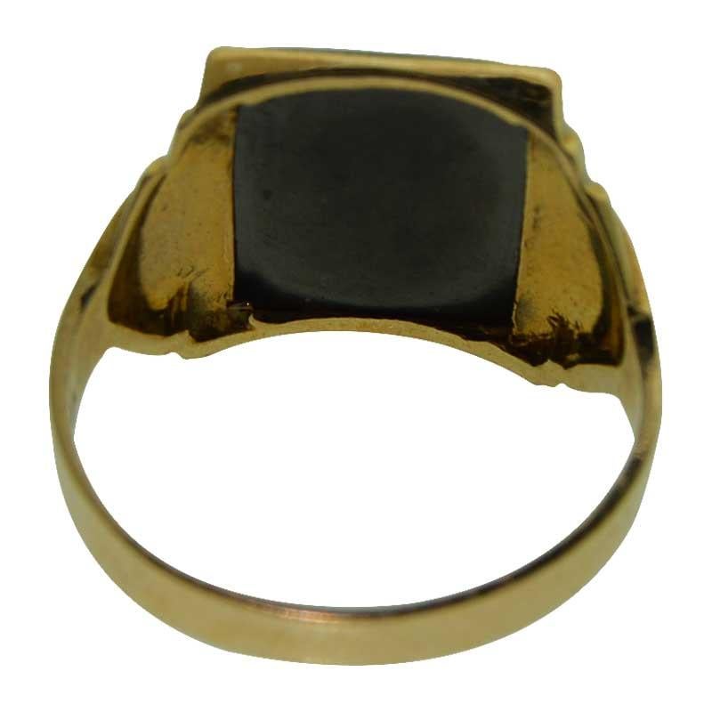 Art Deco Gents Intaglio Ring 10 Karat Yellow Gold, 1940s 1