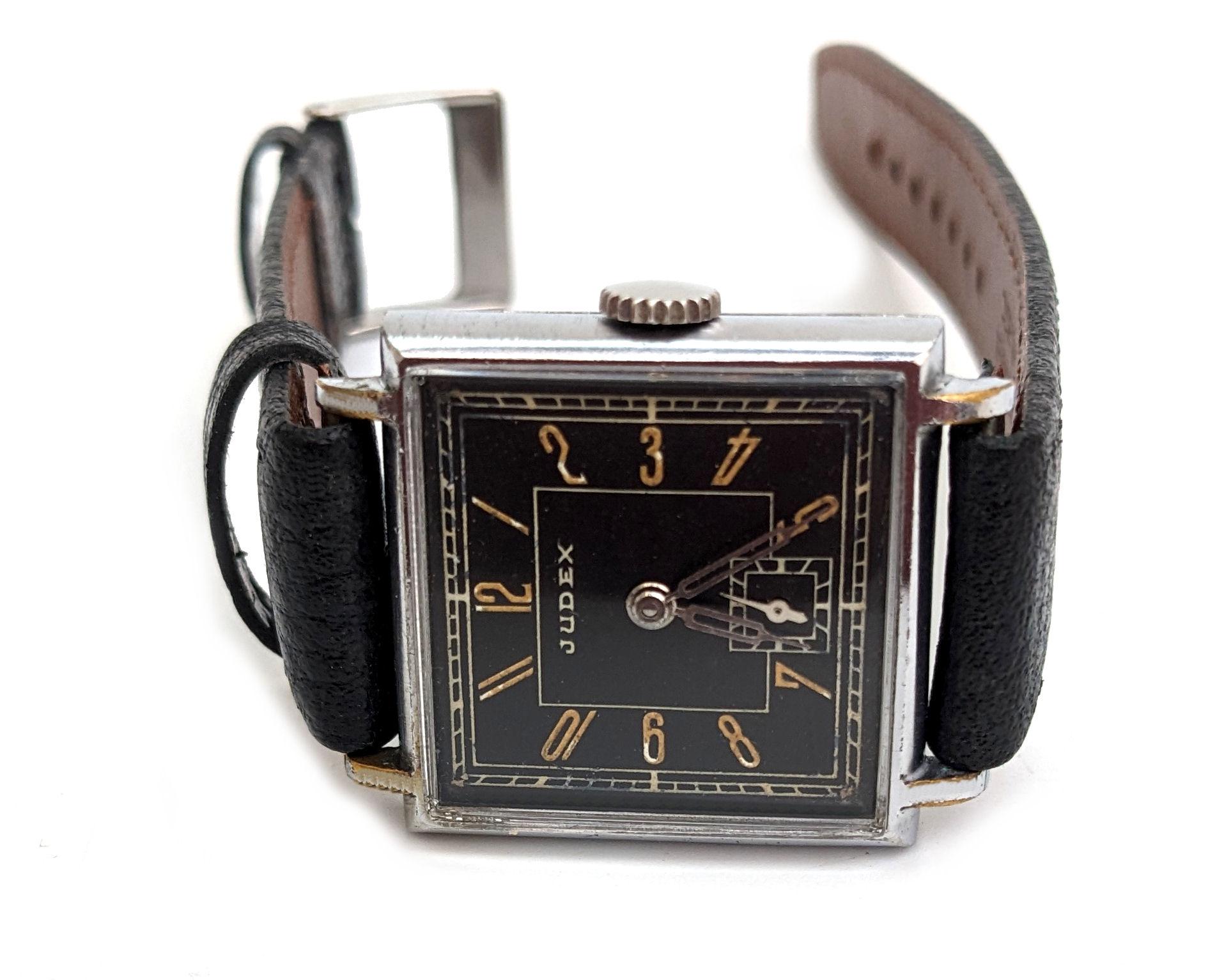 Hand-Armbanduhr für Herren im Art déco-Stil von Judex, ca. 1930er Jahre im Angebot 3