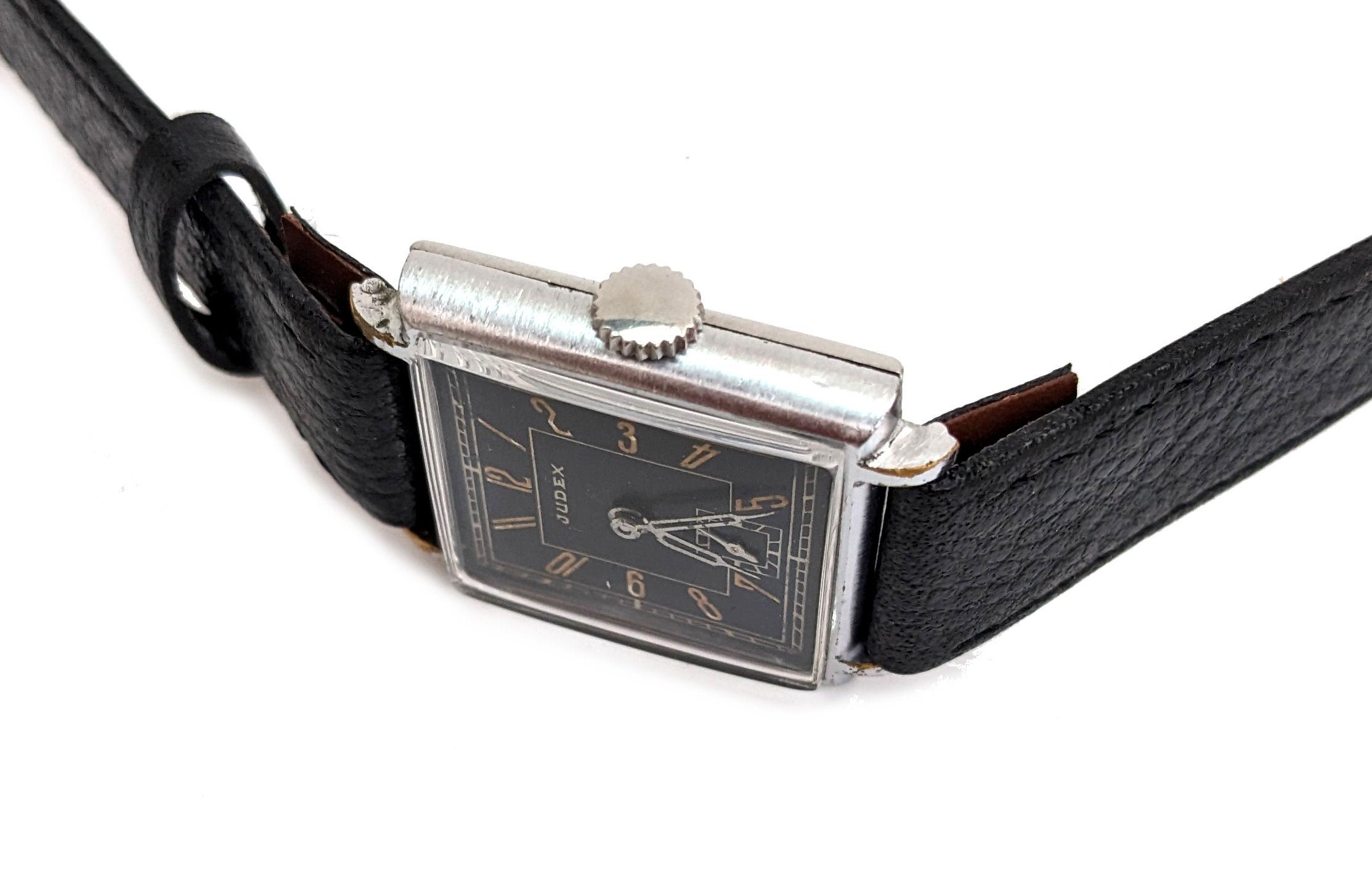 Hand-Armbanduhr für Herren im Art déco-Stil von Judex, ca. 1930er Jahre im Angebot 5