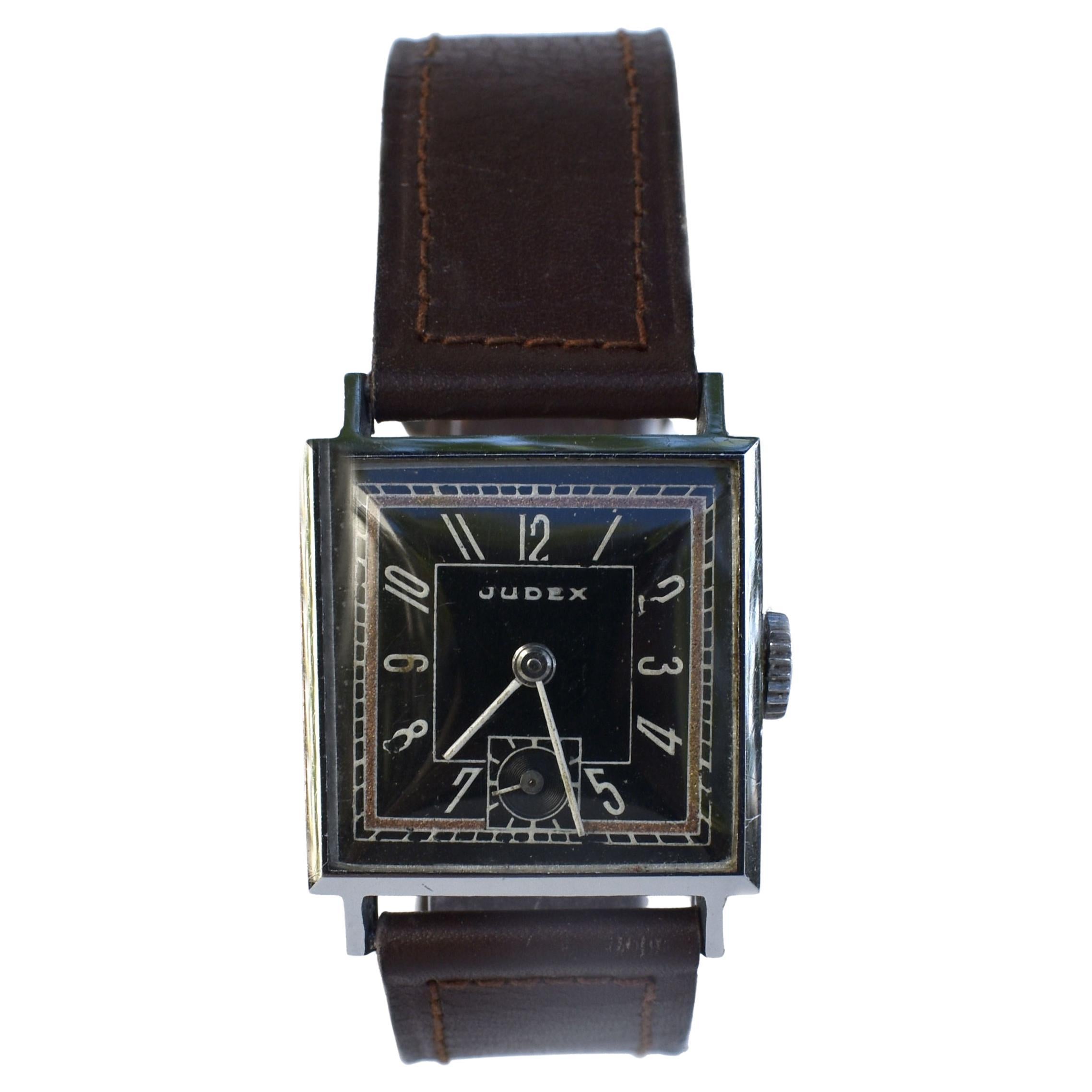 Art Deco Gents Manual Wristwatch by French Watchmakers Judex, c1930