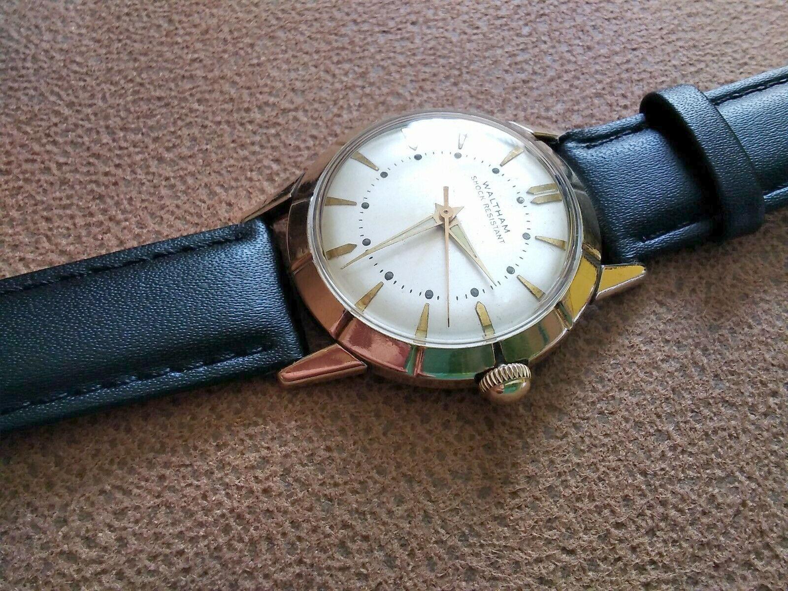 Art Deco Gents Waltham 10k Gold Plated Wrist Watch, Newly Serviced, c1940's 4