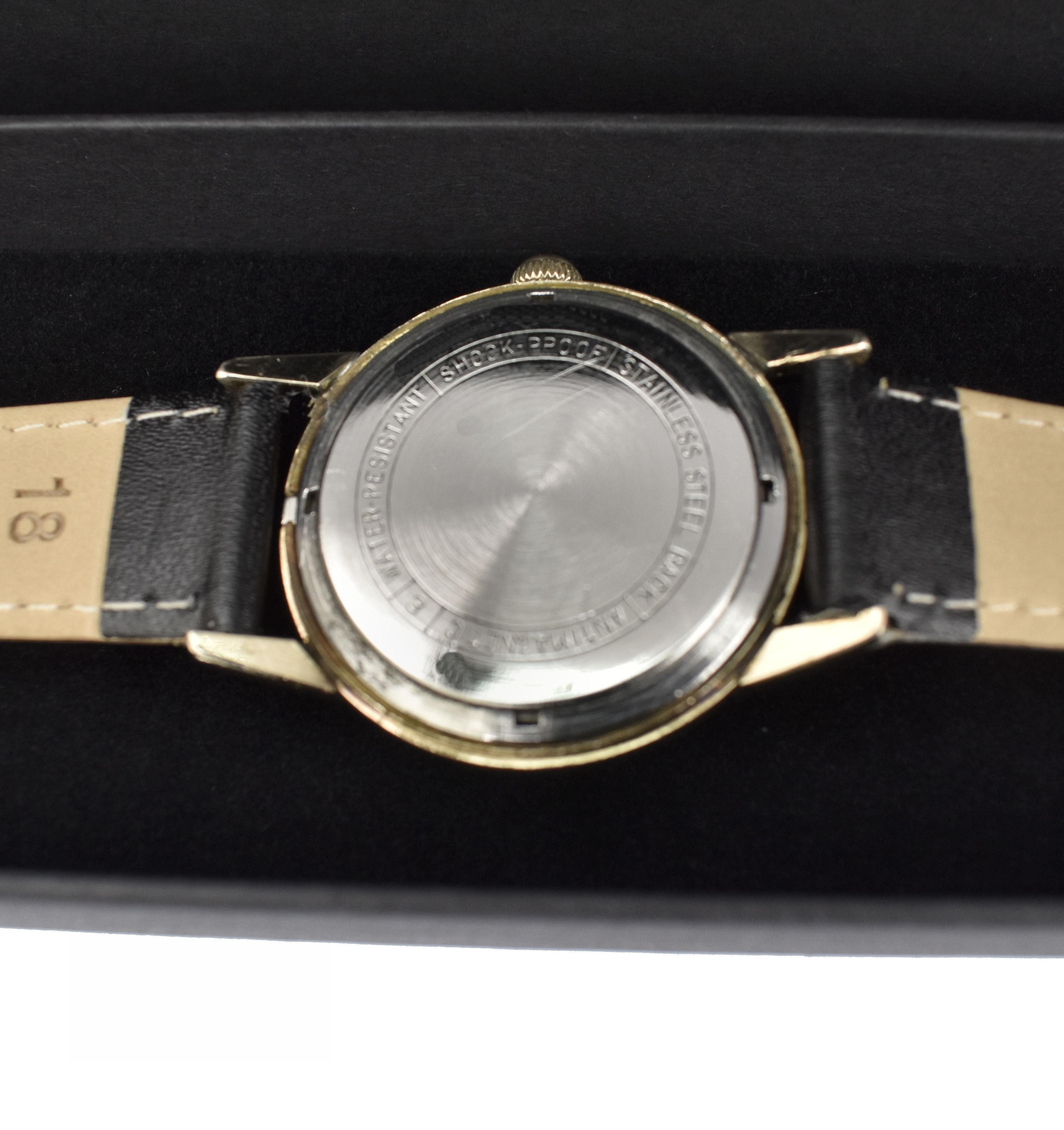 Art Deco Gents Waltham 10k Gold Plated Wrist Watch, Newly Serviced, c1940's 2