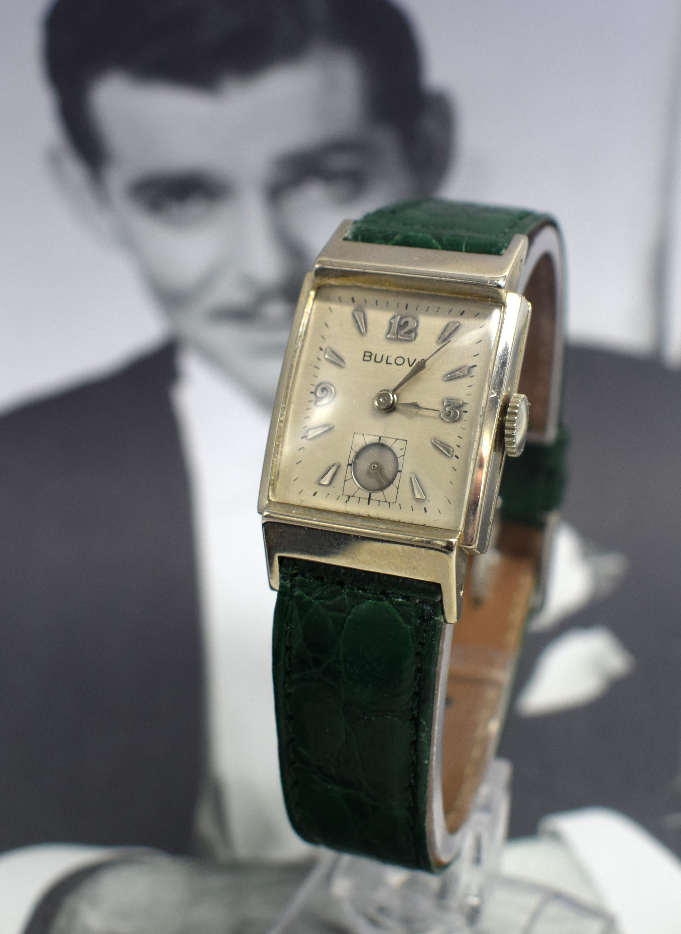 For those gents out there who desire a less than generic looking watch, who aspire for something not only classy but very distinctively Art Deco then this maybe the timepiece for you! This fabulous watch is made by the US watch company Bulova,