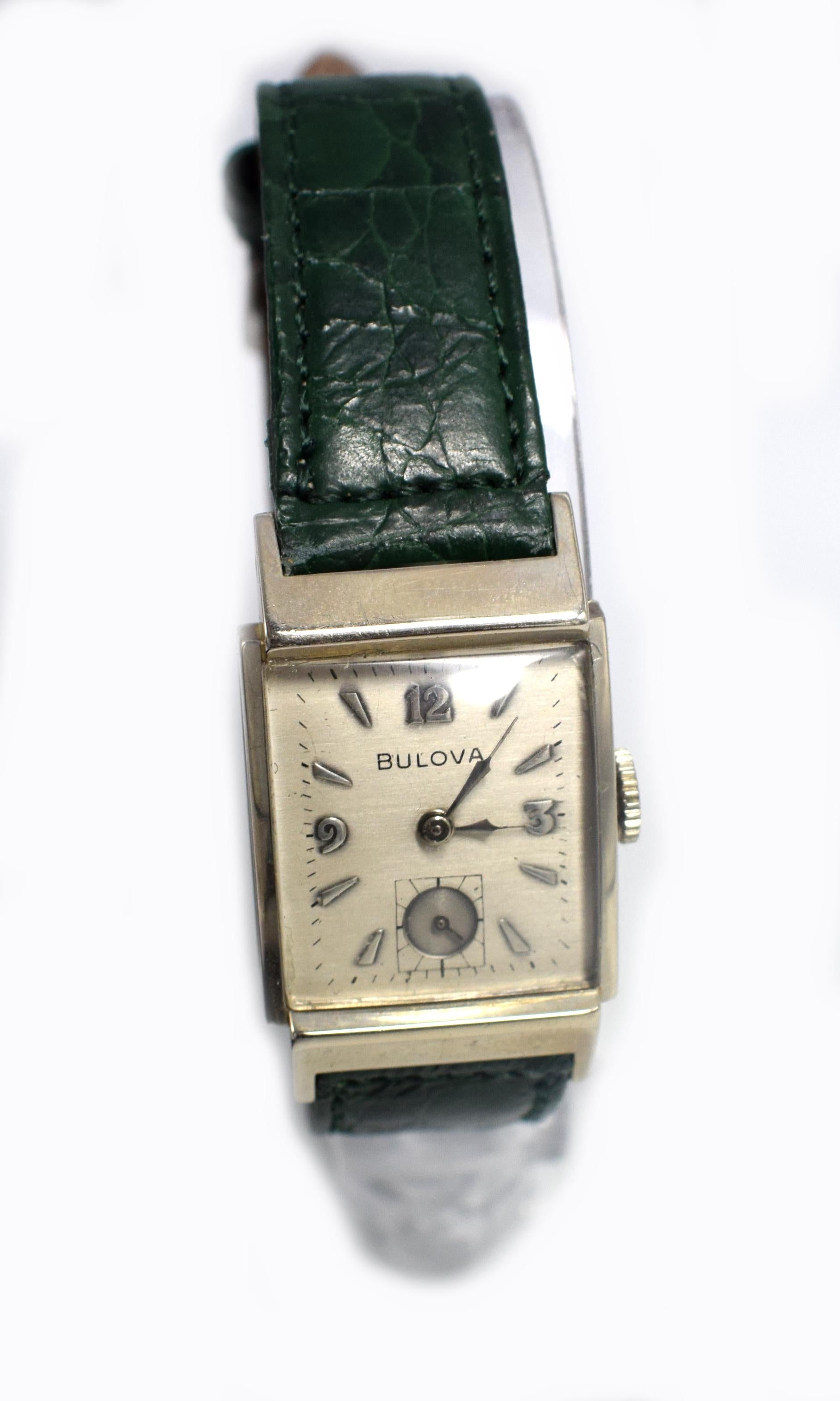 Men's Art Deco Gents Watch by Bulova, circa 1930s