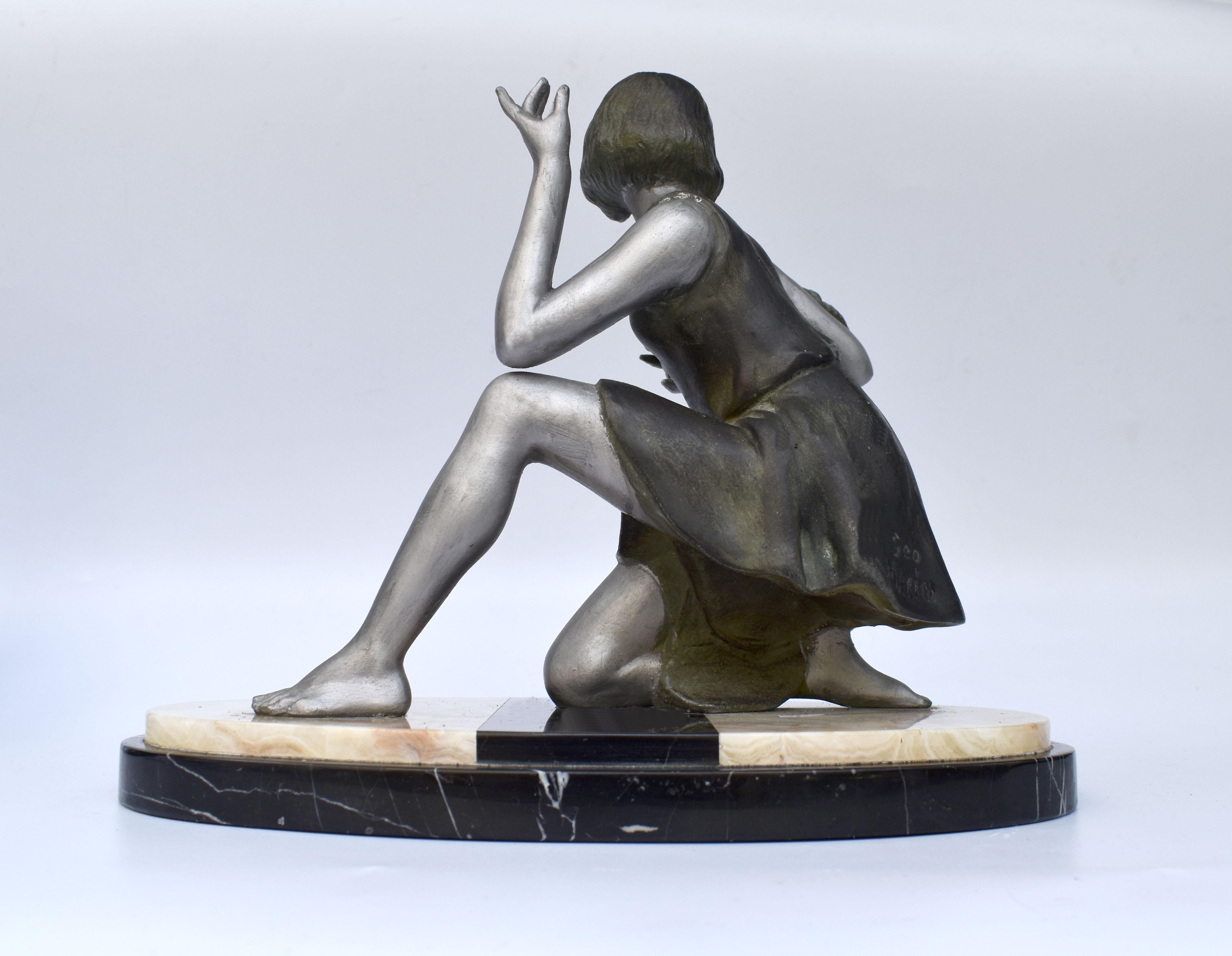 French Art Deco Geo Maxim Female Figure, c1930 For Sale