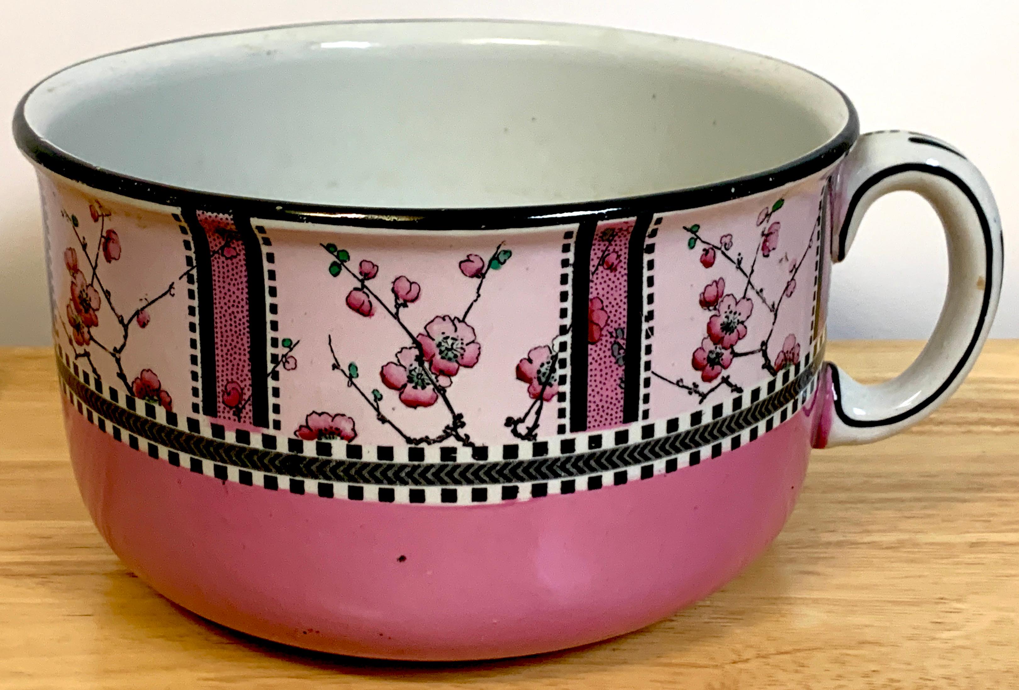Royal Staffordshire/ Wilkinson ltd, England. Design - Spring - R N 660074, A fine example with bright and crisp decoration with Japanese Cherry Blossoms, fully marked. The piece measures 10.25-Inches to the handle, the bowl has 8.5-inch diameter and