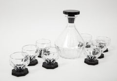 Art Deco Geometric Crystal Decanter Set
