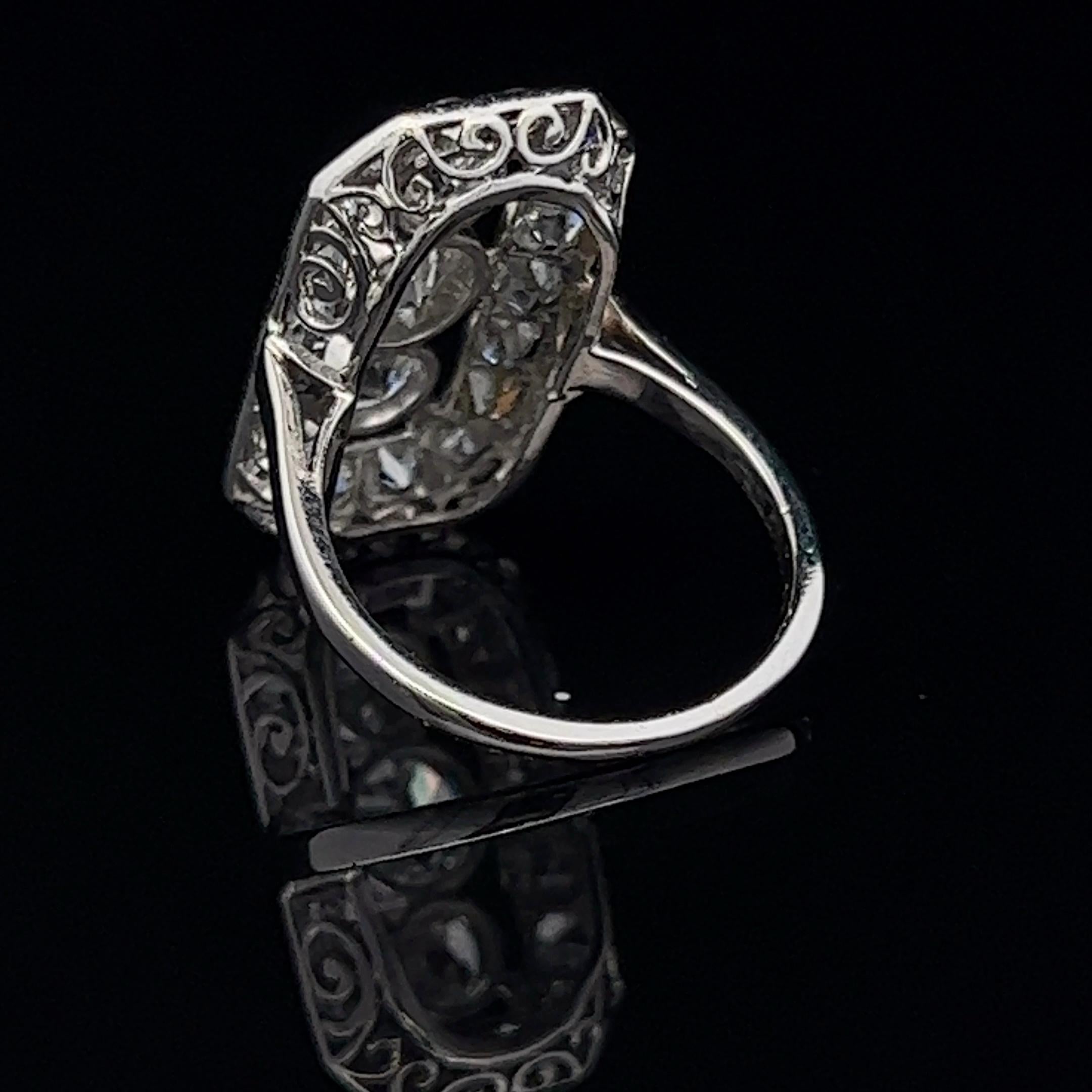 Women's or Men's Art Deco  Geometric Diamond Ring Circa 1920s For Sale