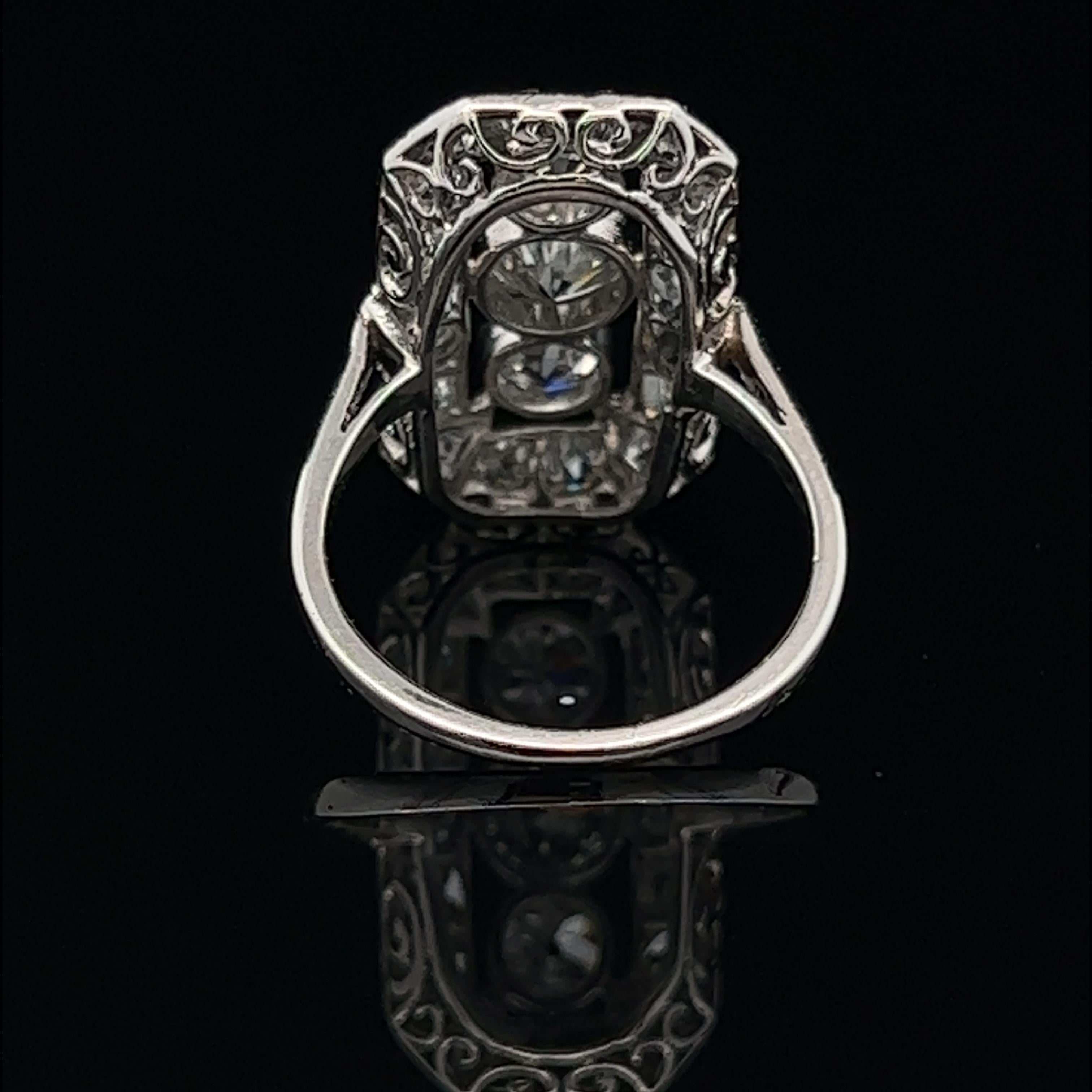 Art Deco  Geometric Diamond Ring Circa 1920s For Sale 1