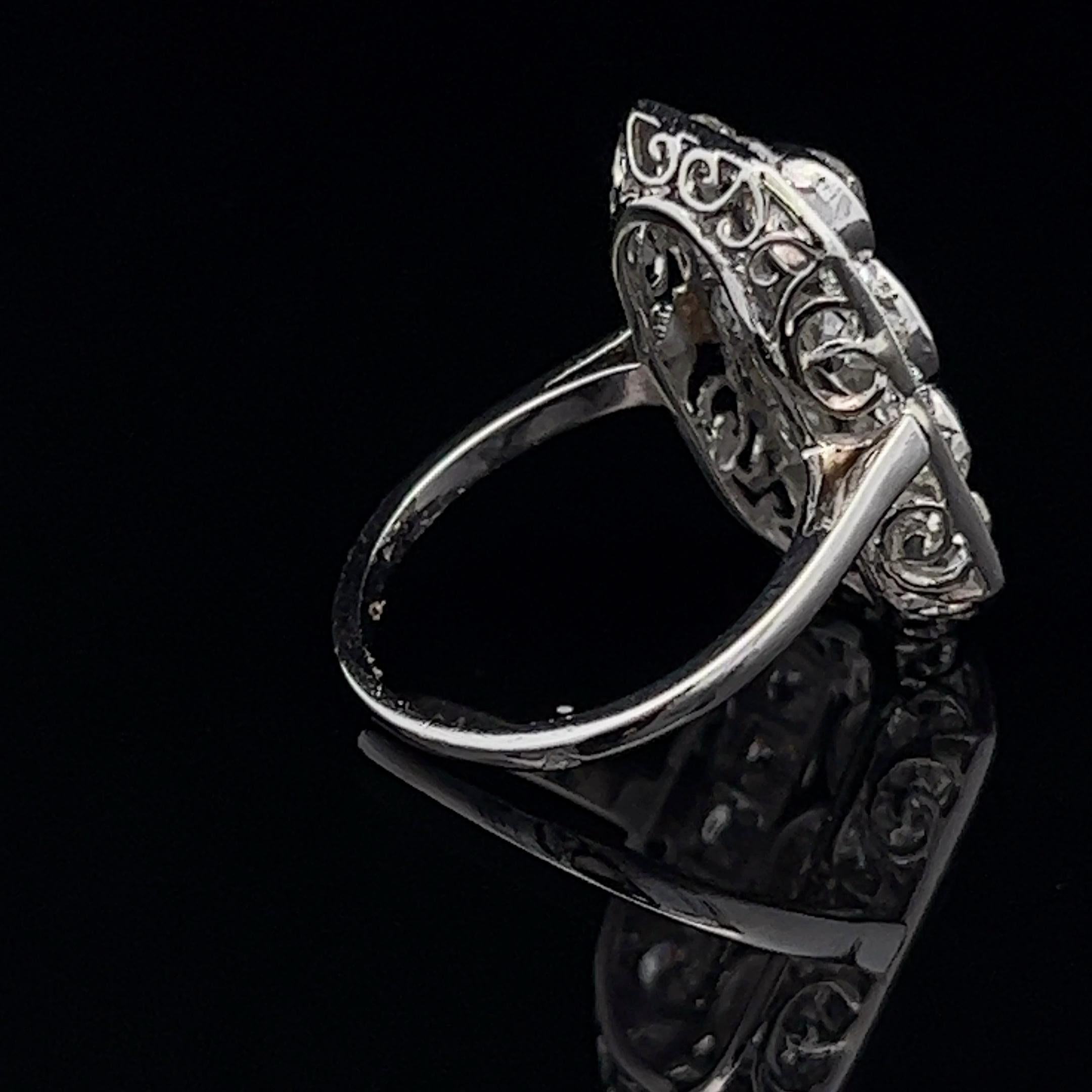 Art Deco  Geometric Diamond Ring Circa 1920s For Sale 2