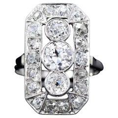 Antique Art Deco  Geometric Diamond Ring Circa 1920s