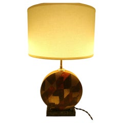 Art Deco Geometric Dinanderie Desk Lamp, c 1930's, France. René Coquery.