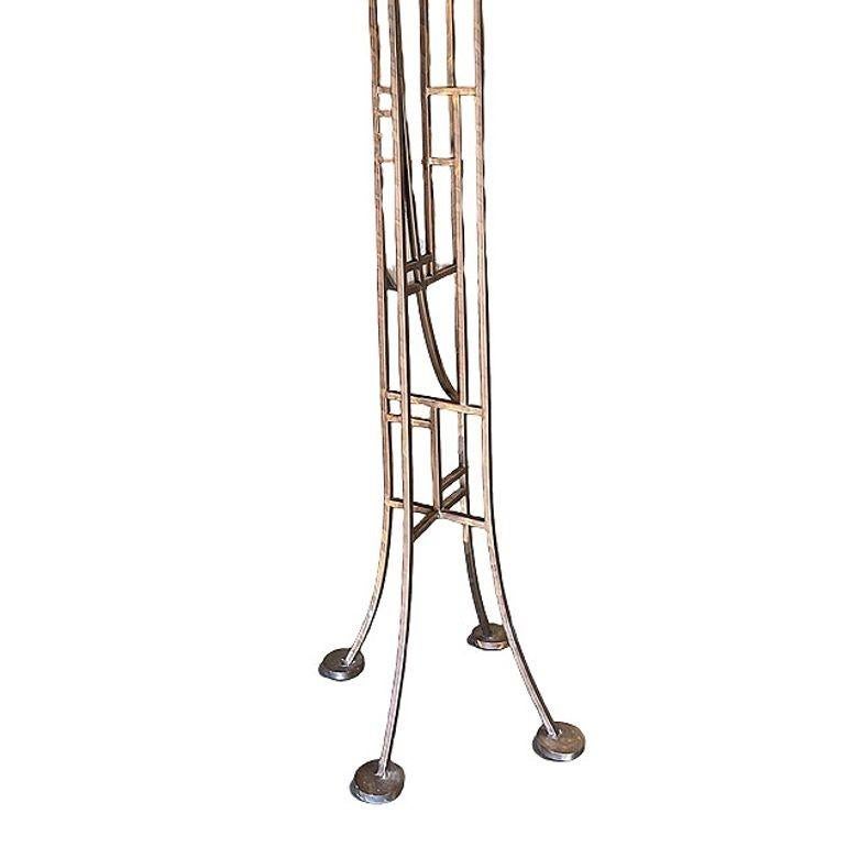 Art Deco Geometric Frank Lloyd Wright Style Copper Colored Coat & Hat Rack For Sale 2
