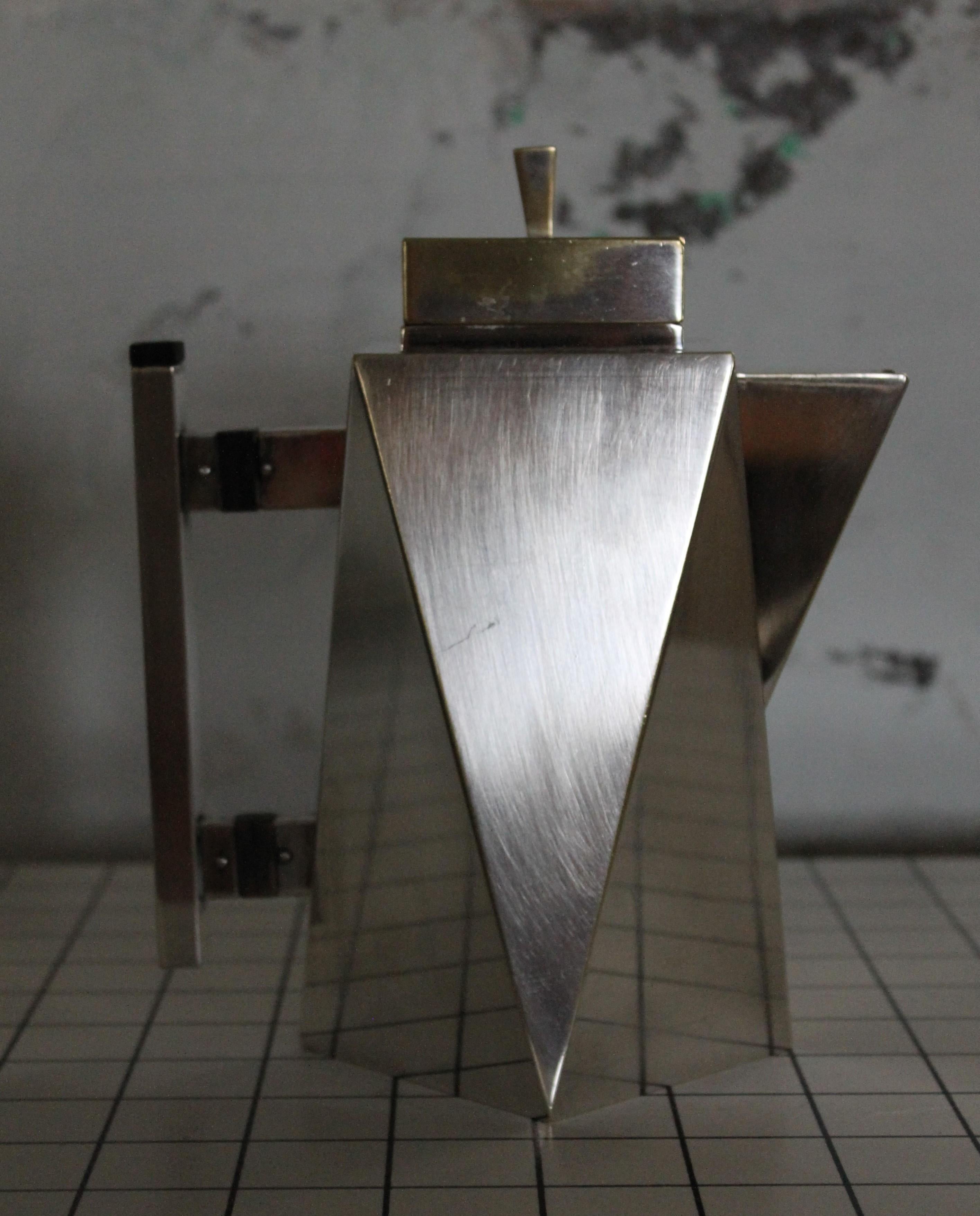 Art Deco Geometric Italian Silver Plate Coffeepot 