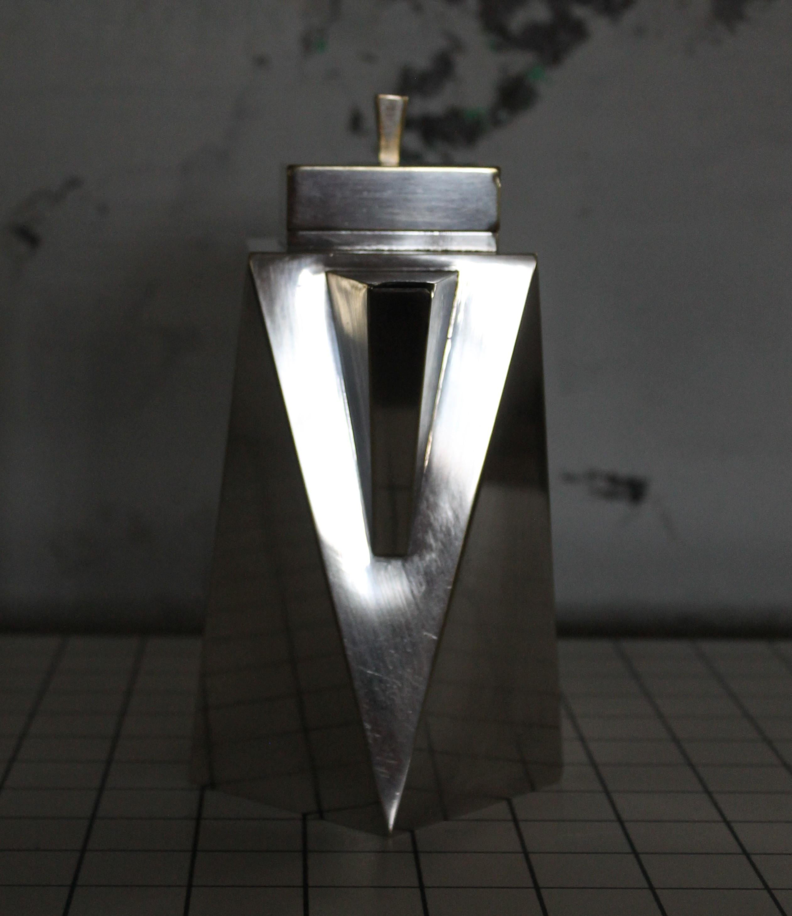 Art Deco Geometric Italian Silver Plate Coffeepot 