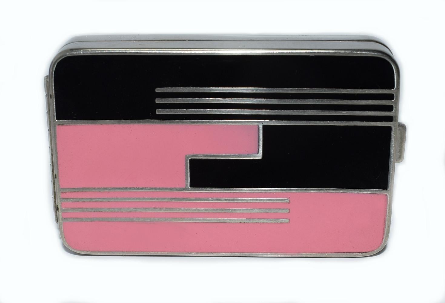 Women's Art Deco Geometric Ladies Powder Compact Du Barry