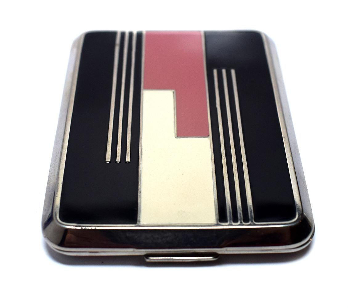 Art Deco Geometric Ladies Powder Compact Du Barry In Excellent Condition In Westward ho, GB