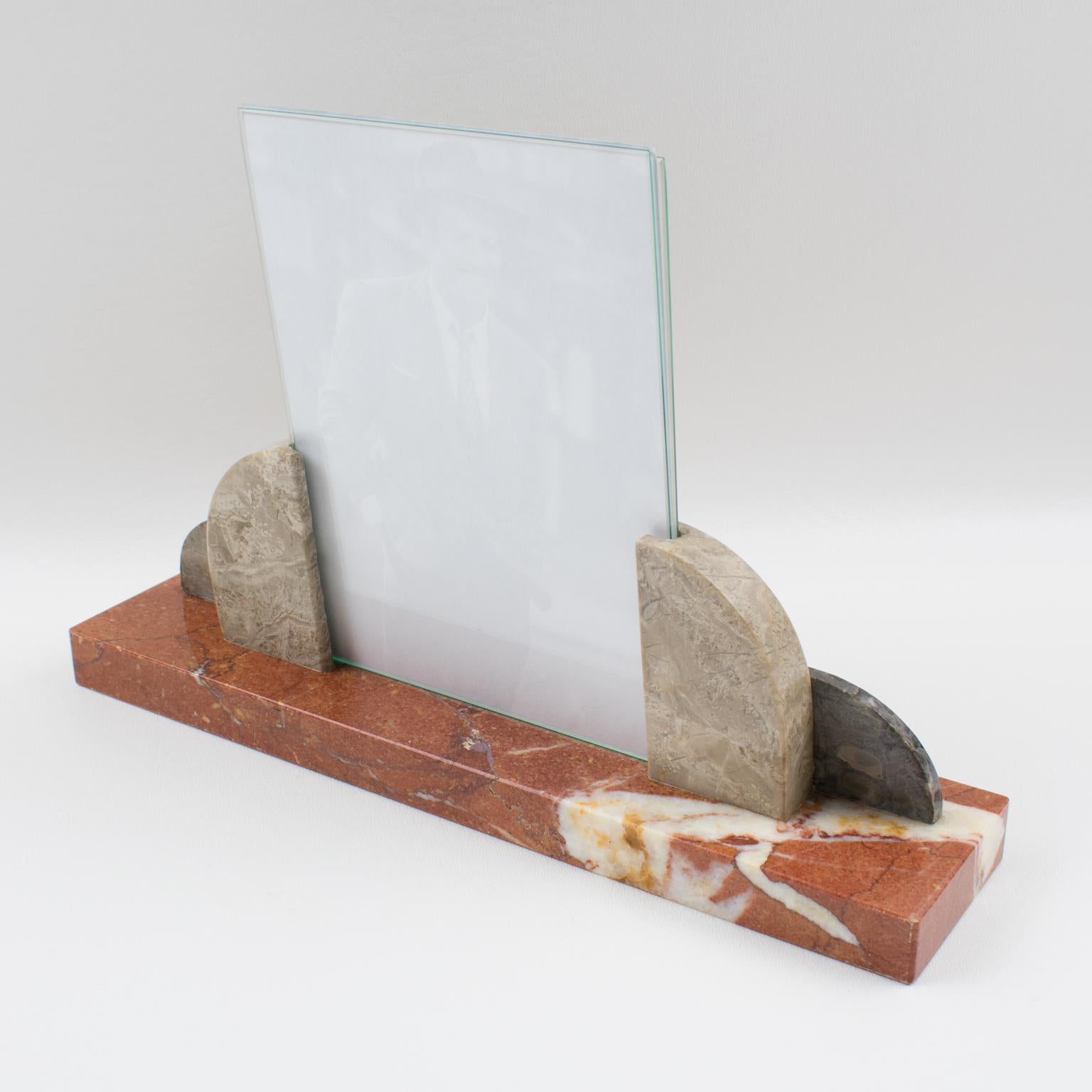 Mid-20th Century Art Deco Geometric Marble Picture Frame, 1930s