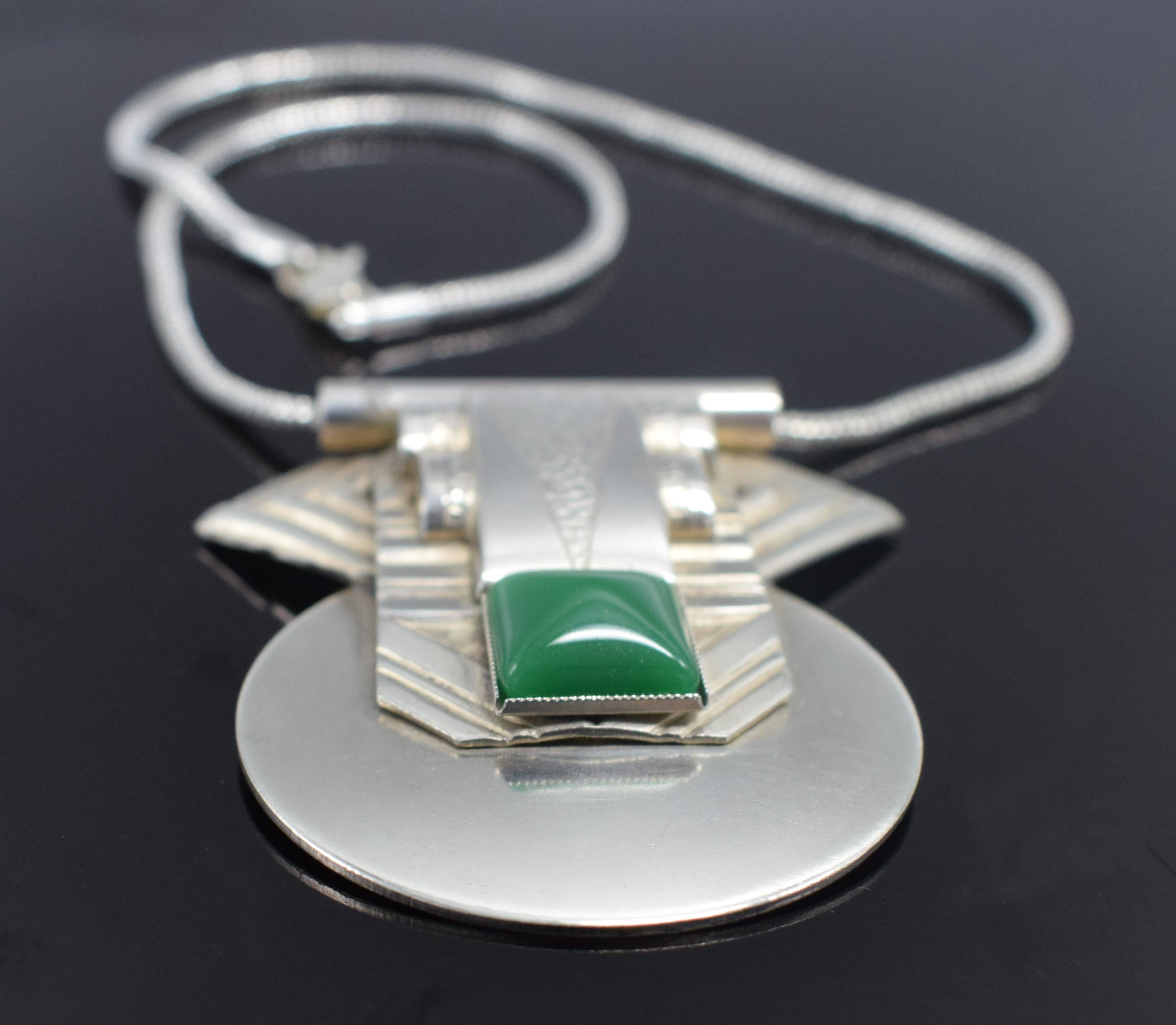 Art Deco Geometric Modernist Ladies Necklace, circa 1930s For Sale 3