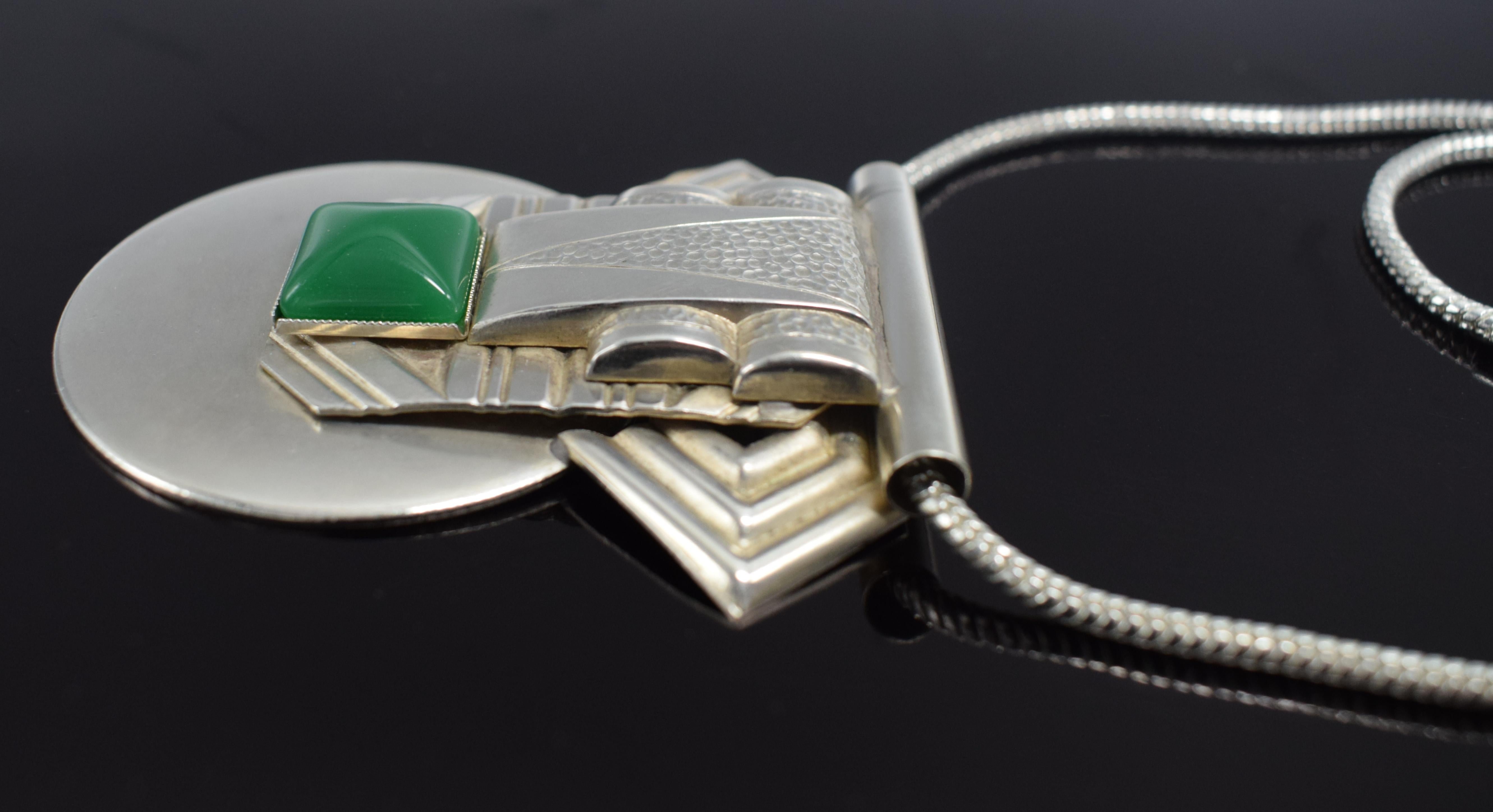 Art Deco Geometric Modernist Ladies Necklace, circa 1930s For Sale 1