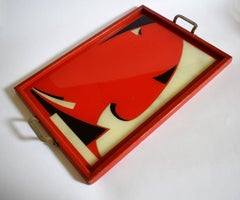 Art Deco Geometric Pattern Serving Tray, circa 1930