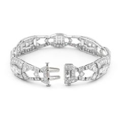 Art Deco Geometric Platinum French Cut & Old Cut Diamond Bracelet