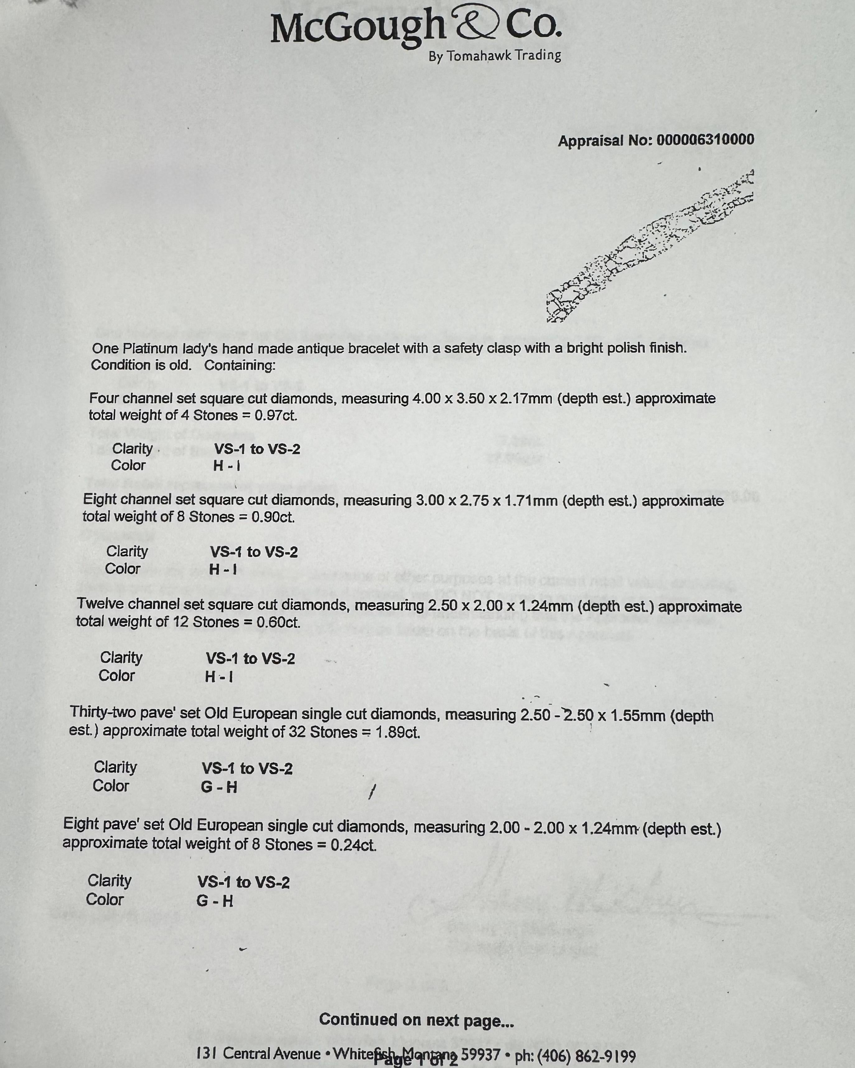 Bracelet art déco géométrique en platine avec diamants taille française et taille ancienne en vente 1