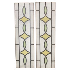 Art Deco Geometric Stained Glass Window 85x24cm