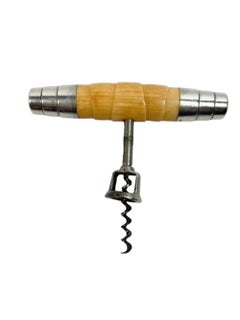 Art Deco Geometrically Carved Ivory Corkscrew with Stepped Sterling End Caps