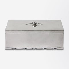 Portasigarette in argento Art Deco Georg Jensen disegnato da Johan Rohde