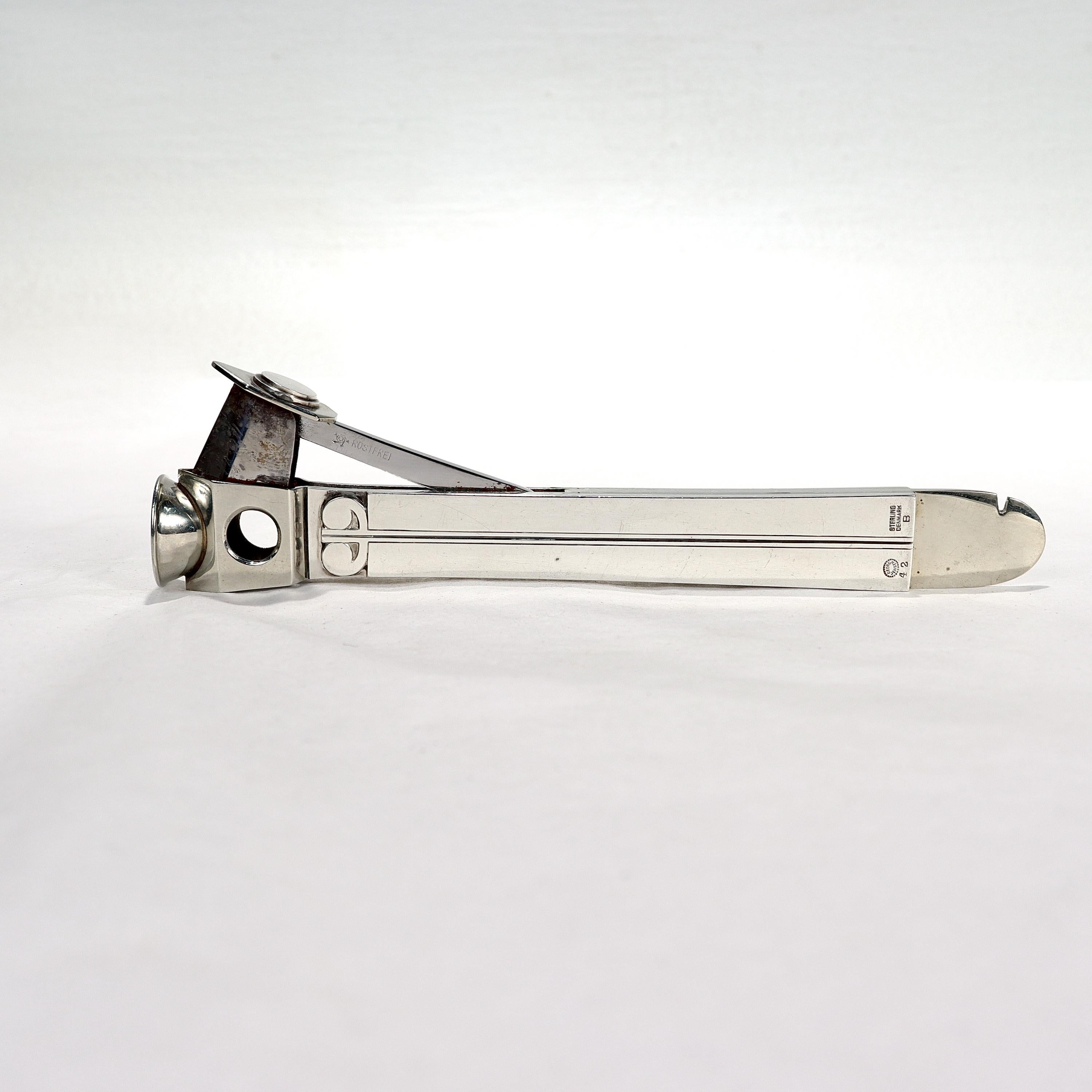 Art Deco Georg Jensen Sterling Silver Cigar Cutter #42B 2
