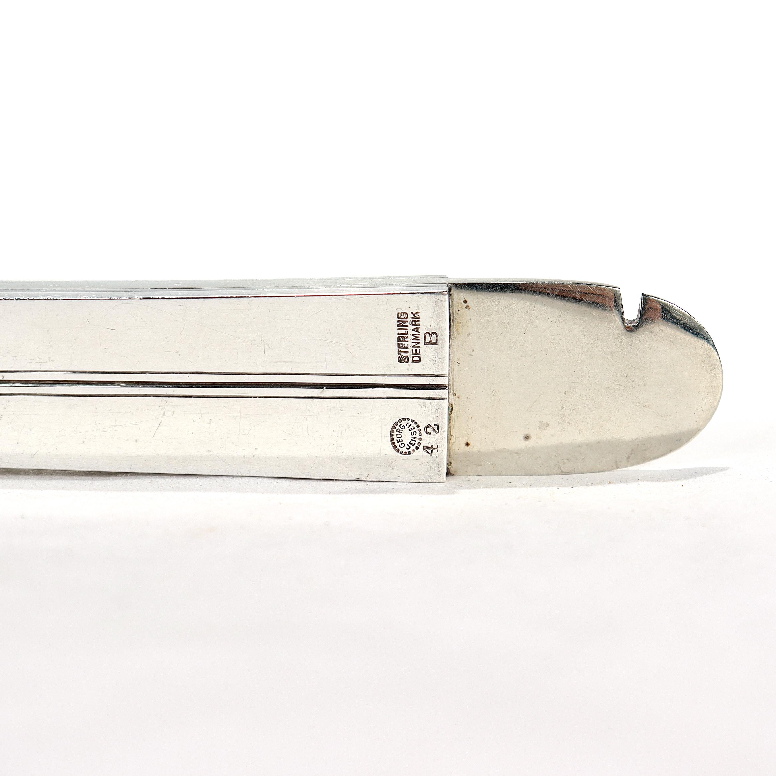 Art Deco Georg Jensen Sterling Silver Cigar Cutter #42B 3