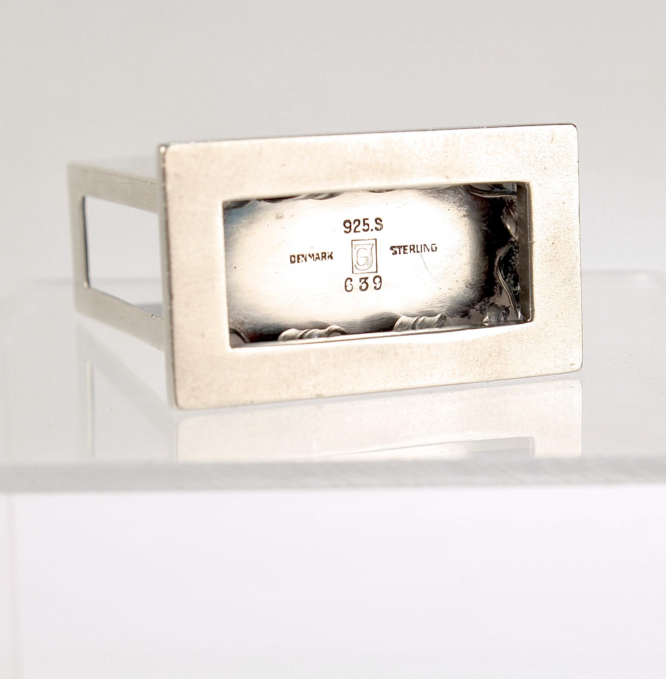Boîte d'allumettes Art Déco Georg Jensen en argent sterling n° 639 de Harald Nielsen en vente 3