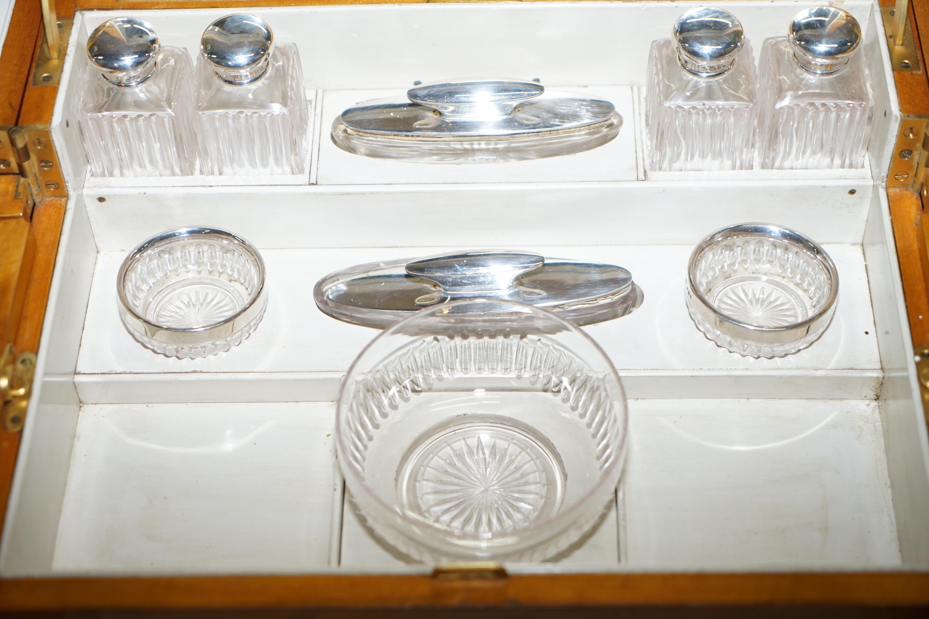 Art Deco George Betjemann & Sons Metamorphic Dressing Table Sterling Silver Set 11